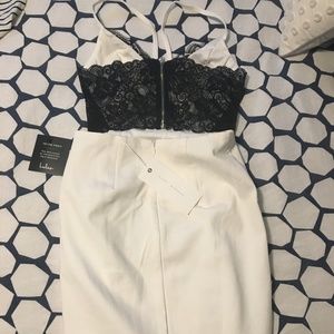 Lulu's Backless Lace Cocktail Dress